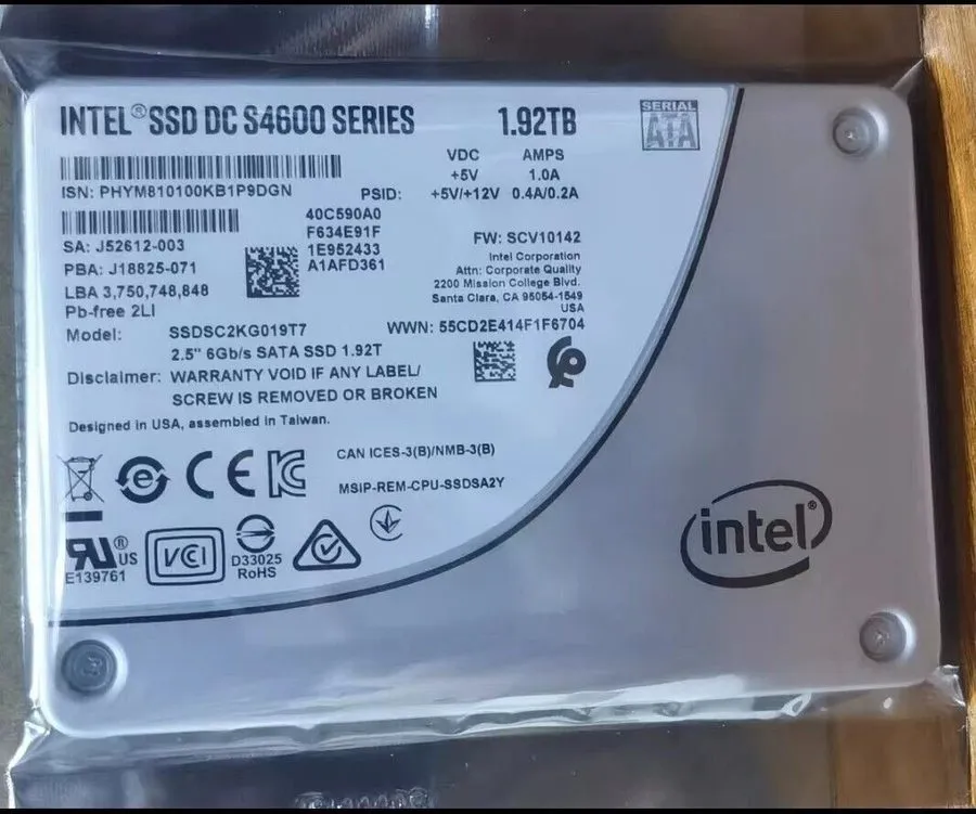 SSD-накопитель Intel DC S4600 1.92TB 2.5" Enterprise SATA SSD SSDSC2KG019T7 Dell