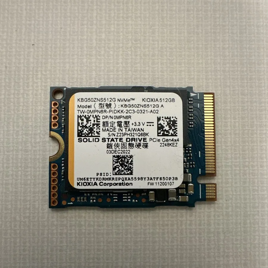 SSD-накопитель KIOXIA KBG50ZNS512G NVMe 512GB M.2 2230 PCIe Gen4x4 Internal SSD