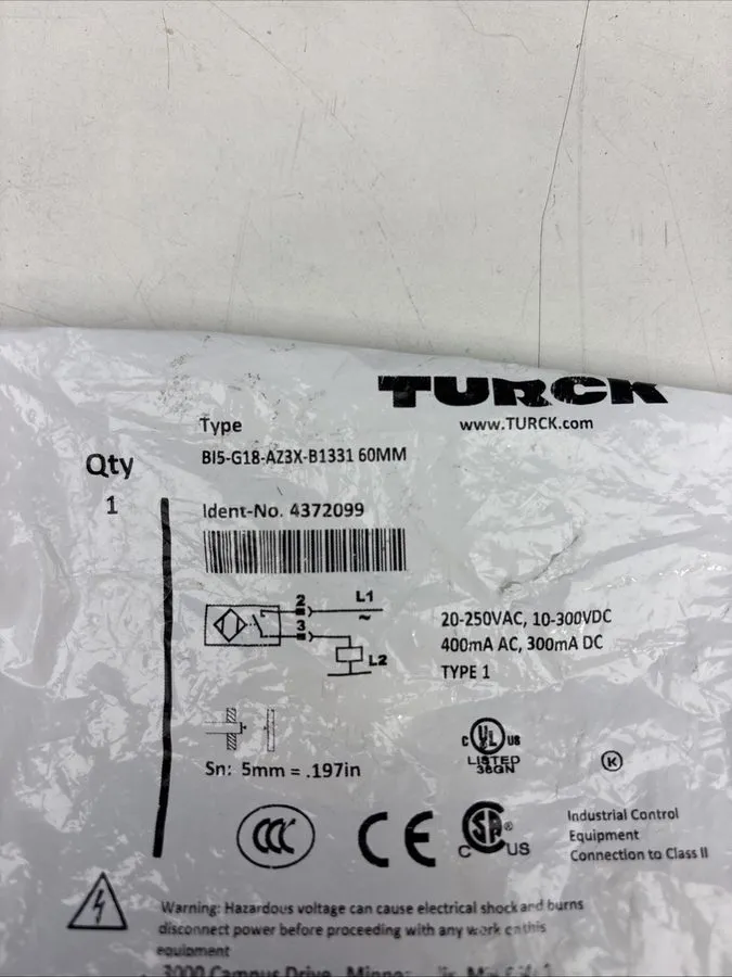 Датчик приближения Turck Bi5-G18-AZ3X-B1331 50MM 20-250VAC 5-500mA Proximity Sen