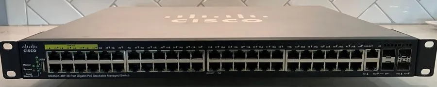 Коммутатор Cisco SG350X-48P 48-Port Gigabit PoE+ Stackable Managed Switch
