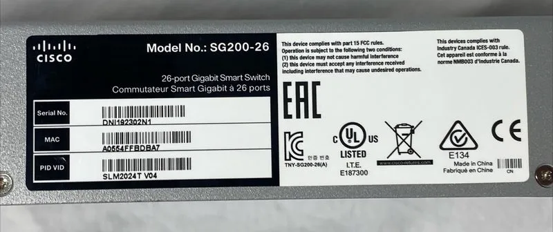 Коммутатор Cisco SG200-26 26-Port Gigabit POE Smart Switch Works — фото лота 3