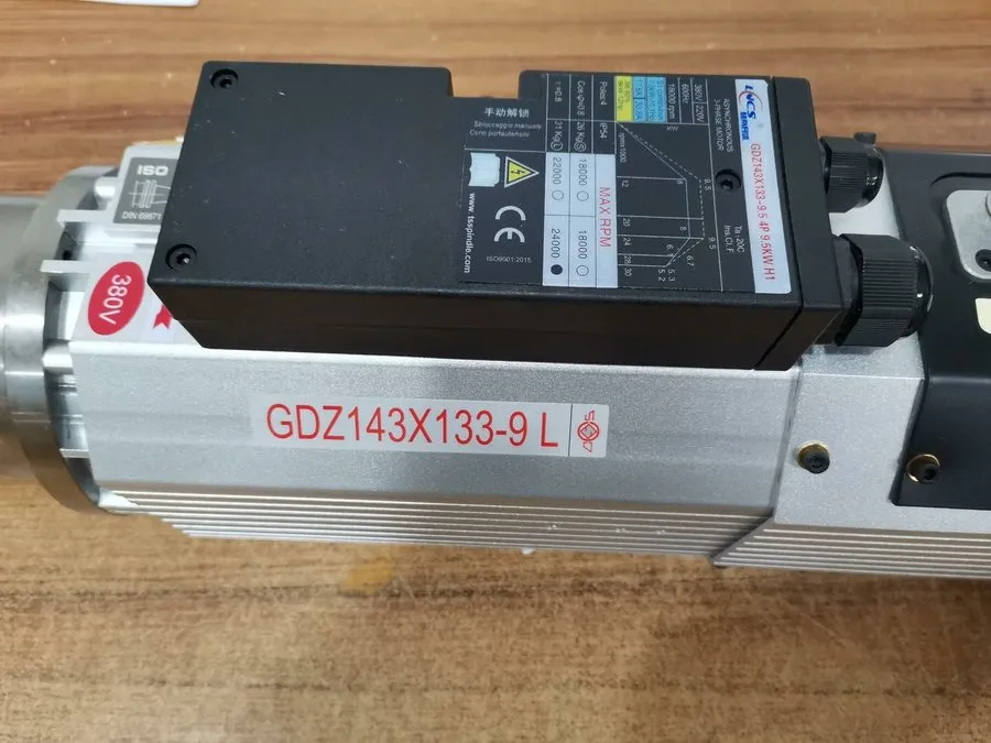 Шпиндель 9.5KW Air-cooled ATC Spindle Motor ISO30 220V380V 24000rpm Long Nose Re — фото лота 1