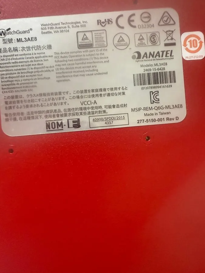 Межсетевой экран WatchGuard FireBox M200 ML3AE8 8-Port Gigabit Ethernet Network 