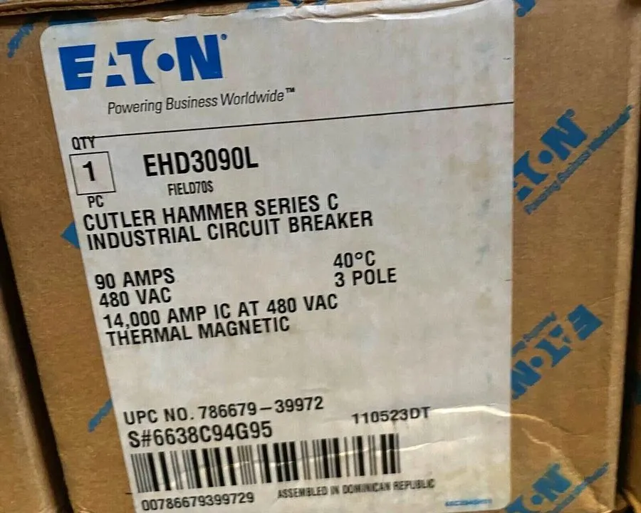 Автоматический выключатель EATON EHD3090L INDUSTRIAL CIRCUIT BREAKER 3POLE 90A 4