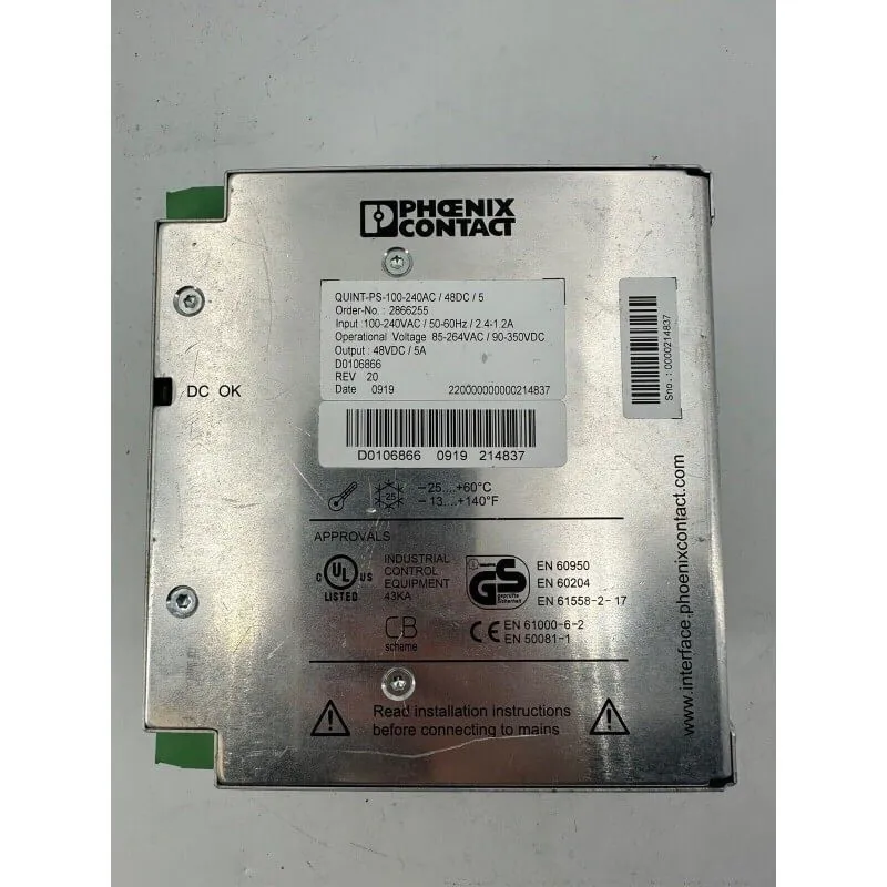 Блок питания Phoenix Contact 48VDC Power Supply QUINT-PS-100-240AC/48DC/5 286625