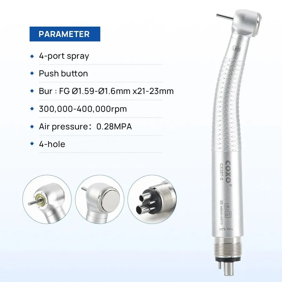 Стоматологический наконечник COXO Dental Handpiece 4 Hole LED E Generator CX207-