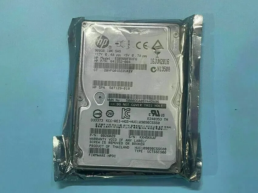 Жёсткий диск HP 900GB 10K SAS 6G 2.5" EG0900FBVFQ HDD 641552-004 507129-018 Supp