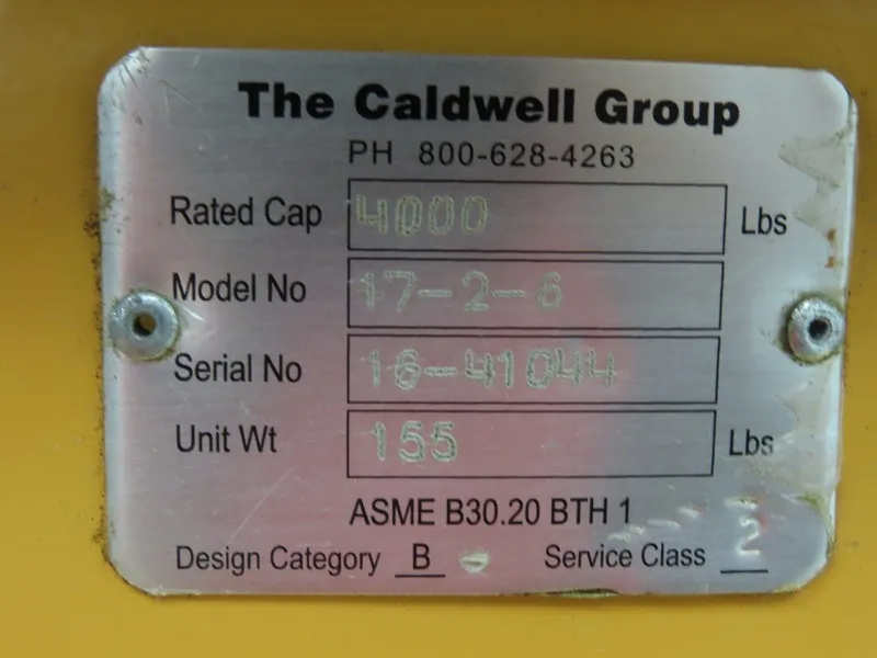 Таль Caldwell 17-2-6 4000Lb 2 Ton Rigging Lifting Beam 36"-72" Spread Adjustable