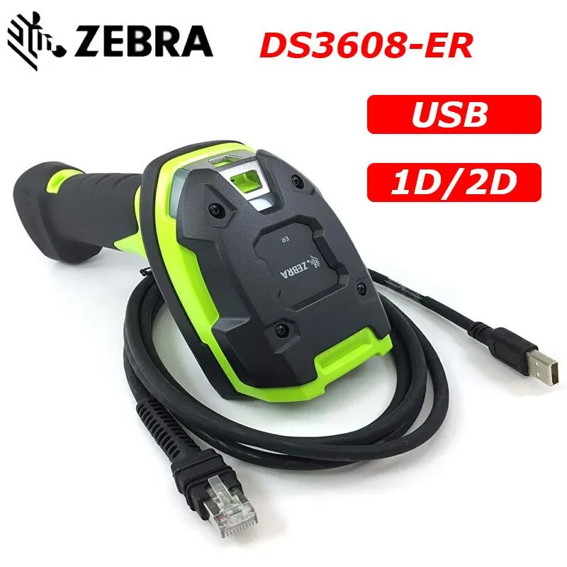Сканер штрих-кода Zebra DS3608-ER Ultra-Rugged IP65 Extended Range USB 2D Handhe — фото лота 1