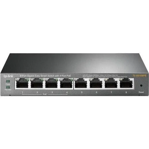 Коммутатор TP-Link 8-Port Gigabit Easy Smart Switch with 4-Port PoE TLSG108PE