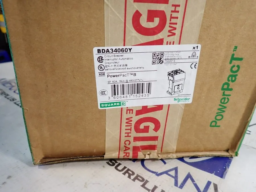 Автоматический выключатель BDA34060Y 60 Amp Square D I-Line 480V 3P Circuit Brea