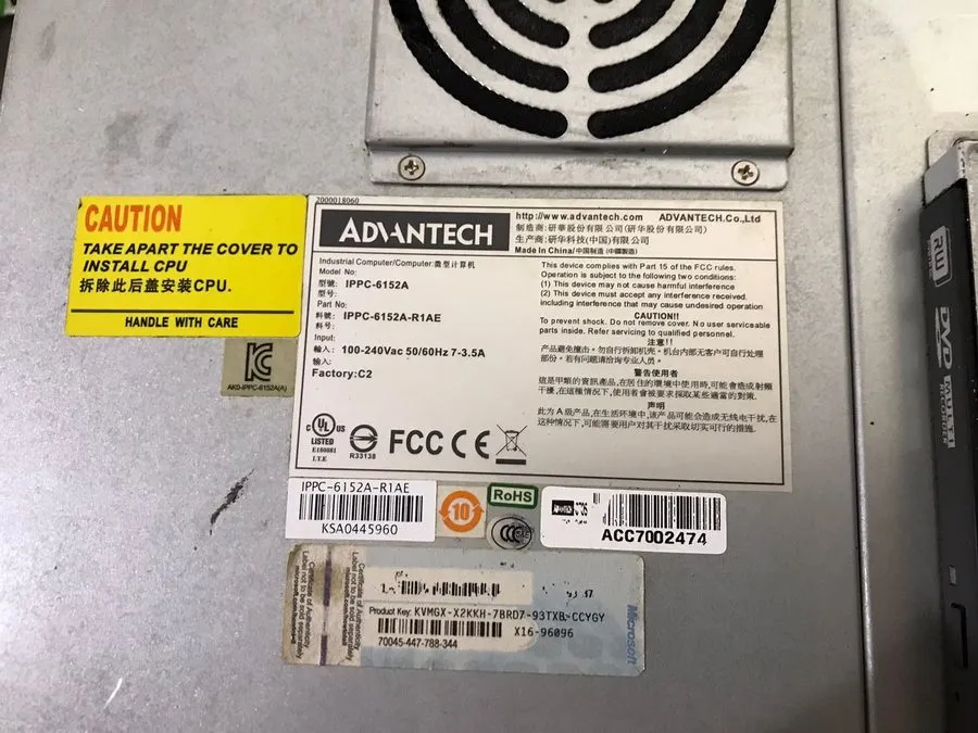 Промышленный компьютер ADVANTECH IPPC-6152A INDUSTRIAL PANEL PC 100-240VAC- TRIE — фото лота 1
