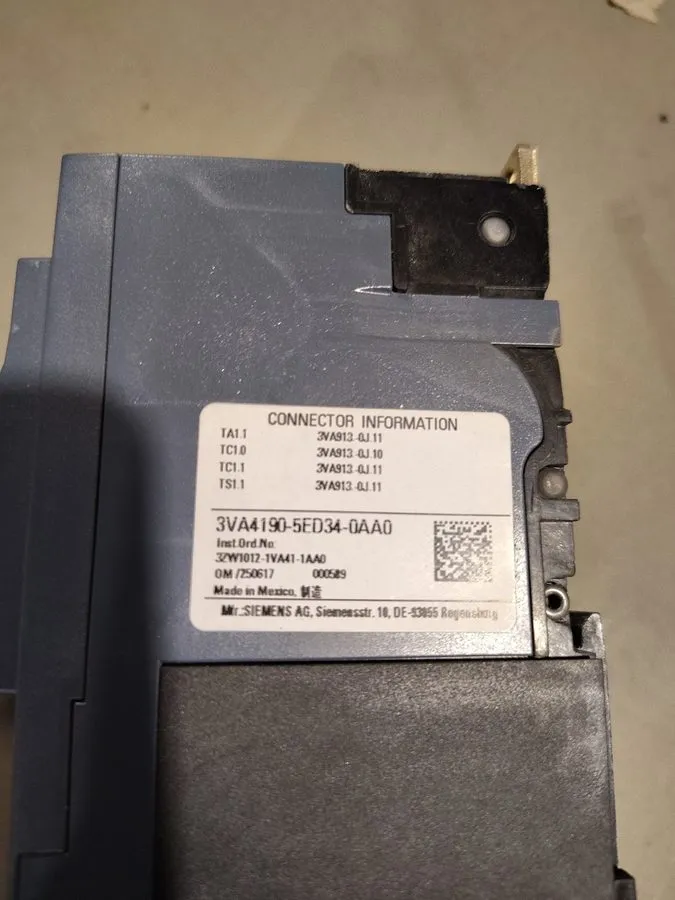 Автоматический выключатель Siemens 3va4190-5ed34-0aa0 90amp circuit breaker type