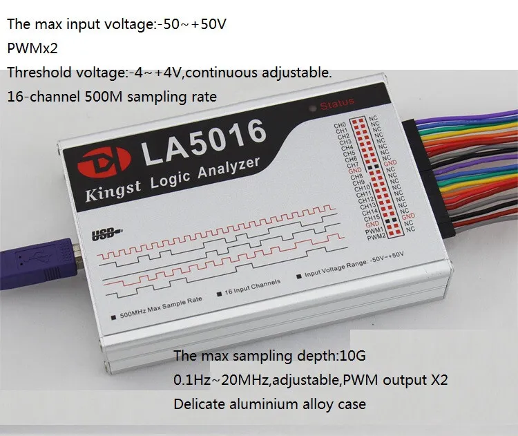 Логический анализатор Logic Analyzer LA5016 PC 500MHz Max Sample Rate PWM 16Chan