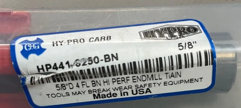 Режущий инструмент OSG HP441-6250-BN Ball End Mill,Single End,5/8",Carbide 30L58