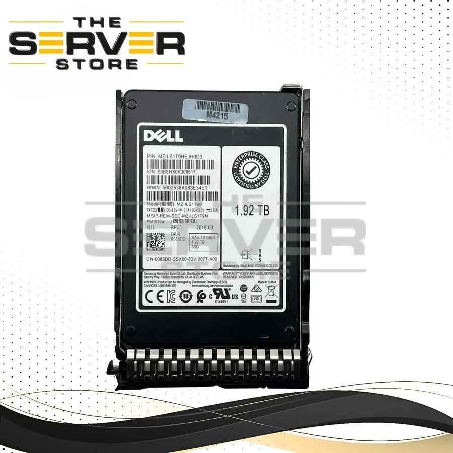 SSD-накопитель DELL Samsung PM1633a 1.92TB SAS SSD Solid State Drive MZ-ILS1T9B 