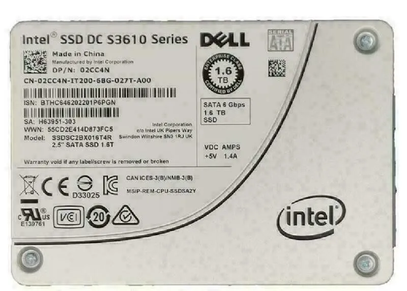 SSD-накопитель Intel DC S3610 Series 1.6TB SSD 02CC4N Enterprise 2.5" SSDSC2BX01