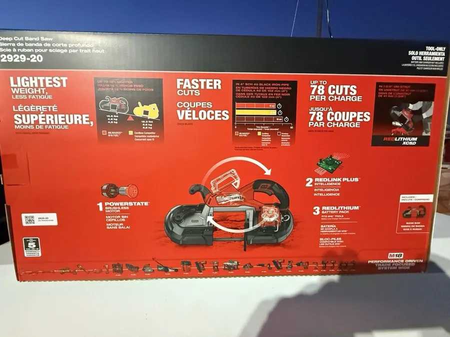 Оборудование ЧПУ Milwaukee 2929-20 M18 FUEL Deep Cut Band Saw Cordless Brushless