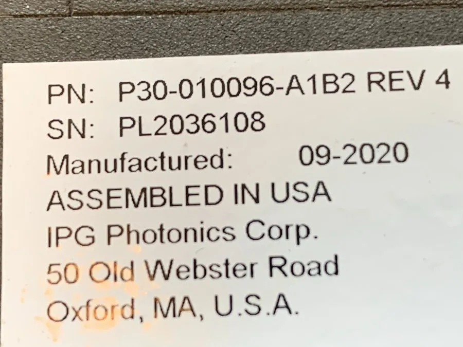 Лазерный маркиратор IPG PHOTONICS 1064NM INTEGRATED 2D LASER MARKING UNIT P30-01 — фото лота 1