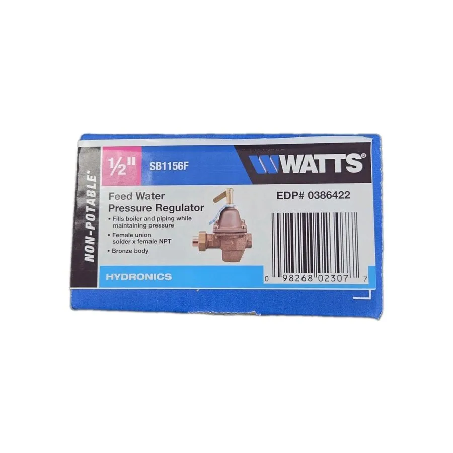 Трубопроводная арматура Watts SB1156F 1/2 in Bronze Feed Water Pressure Regulato — фото лота 1