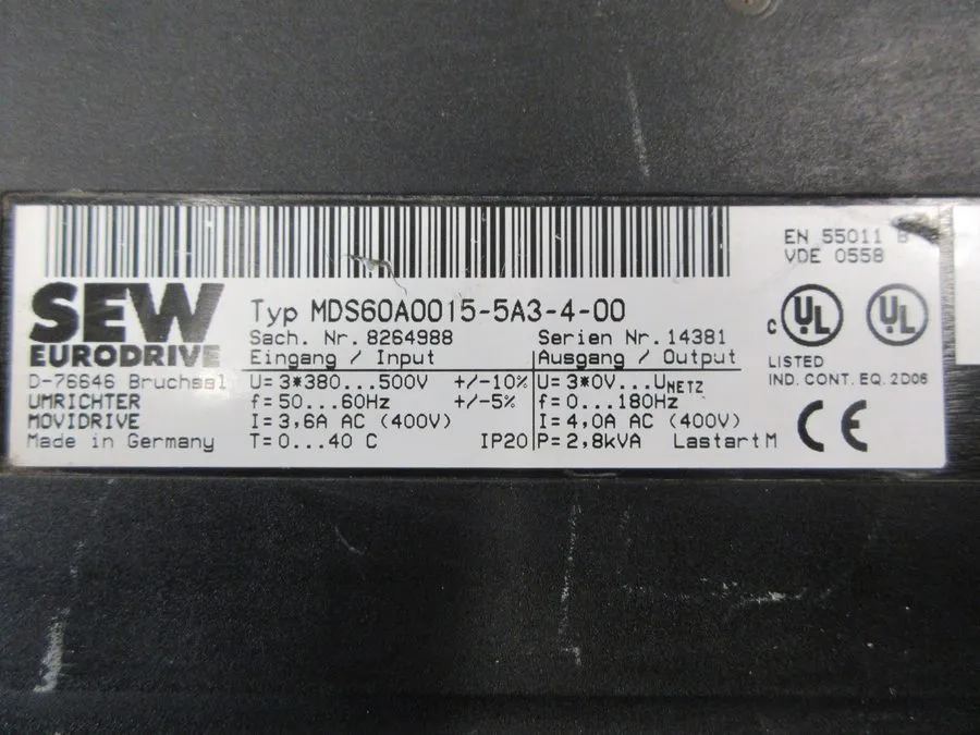 Частотный преобразователь Sew-Eurodrive Movidrive AC Drive MDS60A0015-5A3-4-00 3