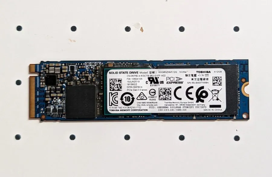 SSD-накопитель Kioxia 512GB M.2 2280 NVMe PCIe SSD KXG60ZNV512G 87% health