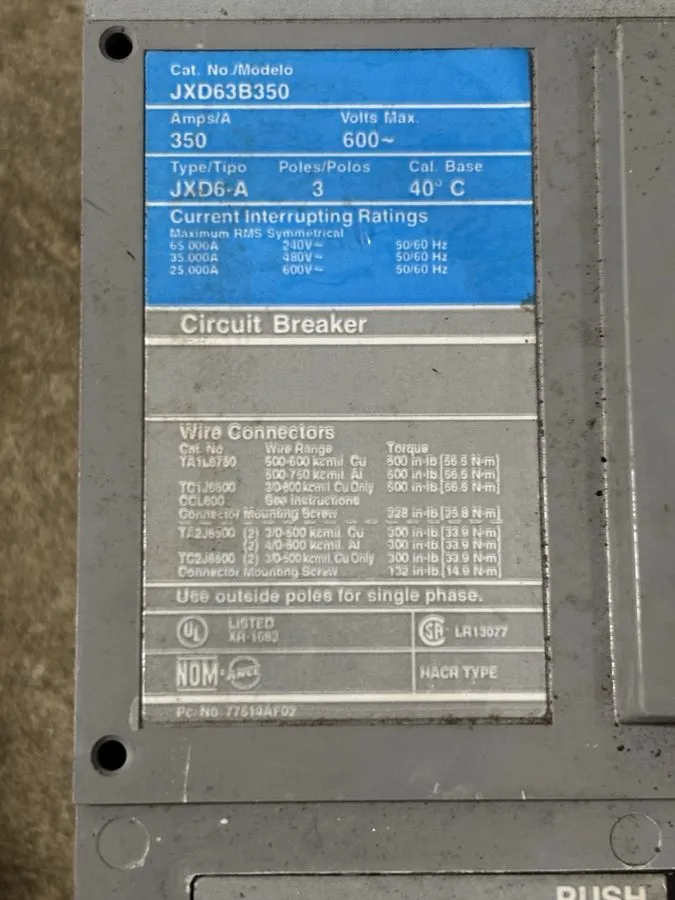 Автоматический выключатель Siemens JXD63B350 Sentron Series Circuit Breaker 350A