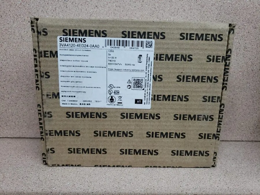 Автоматический выключатель Siemens 3VA4120-4ED24-0AA0 2 Pole 20 Amp 480V Circuit