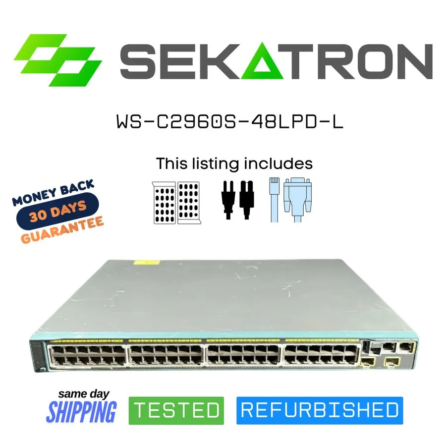 Коммутатор Cisco 2960S 48 Port Gigabit 370W PoE+ Switch, WS-C2960S-48LPD-L