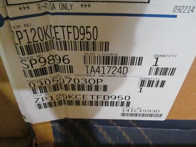 Компрессор ZP120KCE-TFD-950 Copeland Scroll Compressor