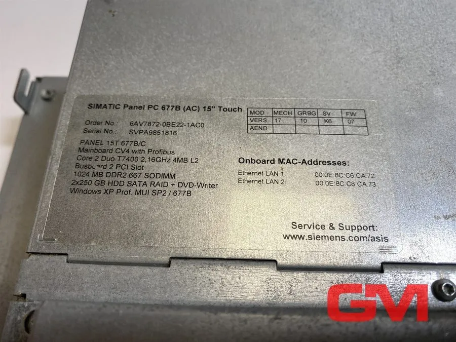 Промышленный компьютер Siemens Simatic Panel PC 677B 6AV7872-0BE22-1AC0