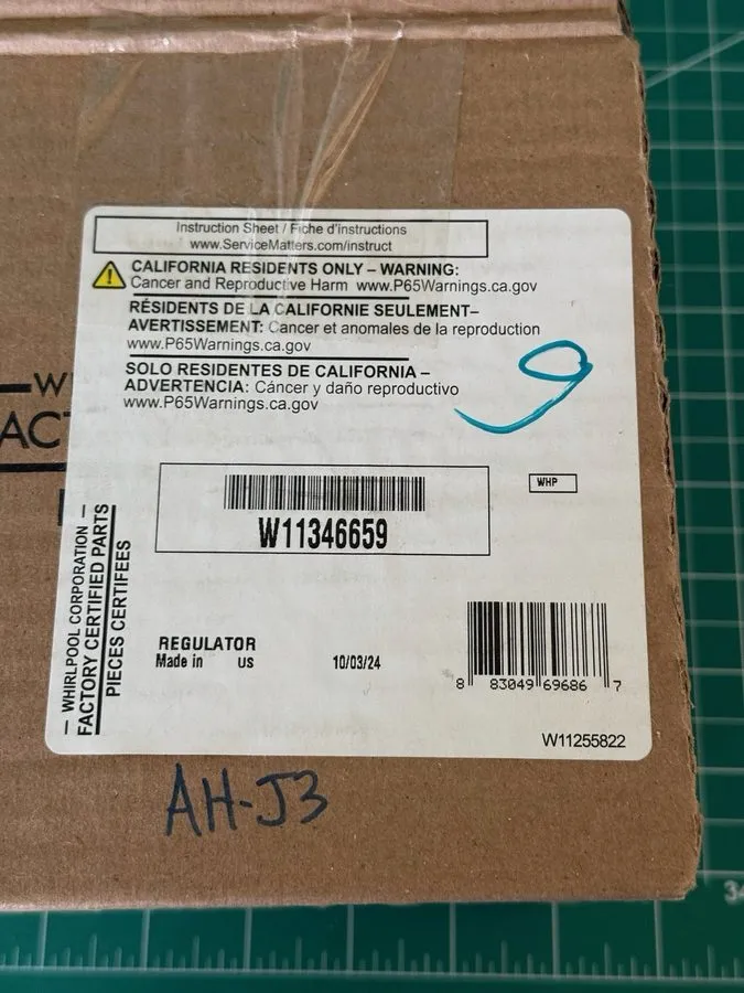 Трубопроводная арматура Whirlpool Range Pressure Regulator W11346659 W10633327 — фото лота 2