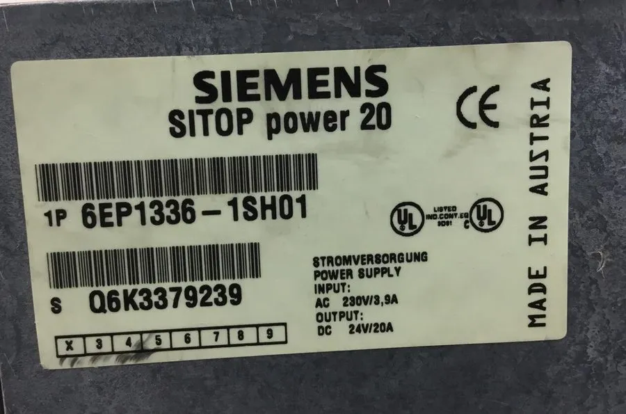 Блок питания Siemens P/N: 6EP1336-1SH01 SITOP Power 20 Power Supply
