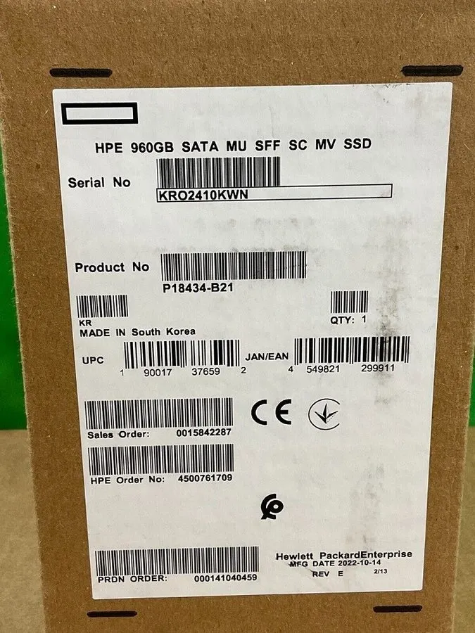 Сервер HPE/Samsung 2.5" 960GB SATA 6G G10 Server SSD Replace P18434-B21 P18478-0