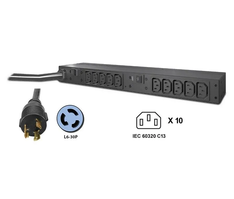Блок розеток PDU APC Netshelter Basic Rack PDU 4.99 kVA 10-Outlets 10 4.99kVA 1U