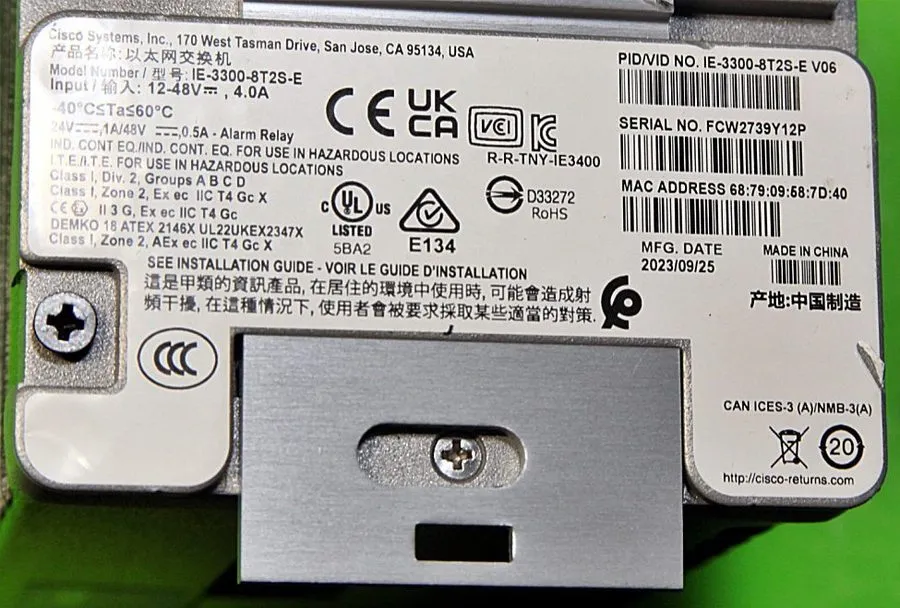 Коммутатор Cisco IE-3300-8T2S-E Industrial Ethernet Switch 8-Port — фото лота 1