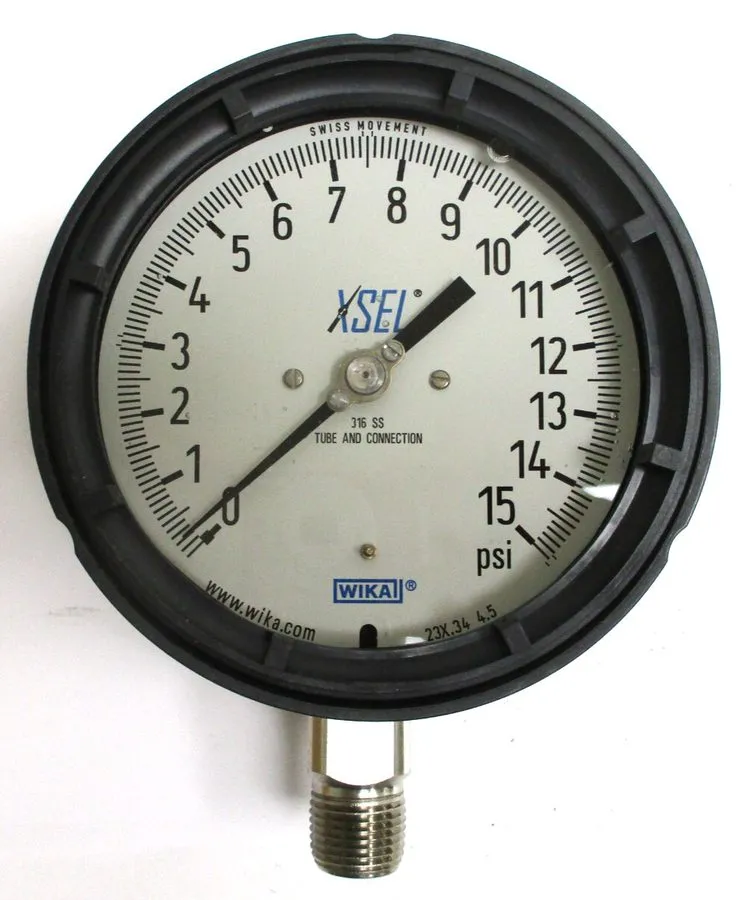 Трубопроводная арматура WIKA XSEL 15 PSI LIQUID FILLED GAUGE 4.5" FACE 1/2" NPT 