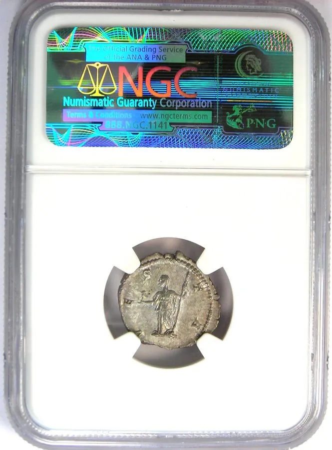 Лабораторный прибор Julia Domna AR Denarius Silver Coin 193-217 AD Certified NGC — фото лота 2