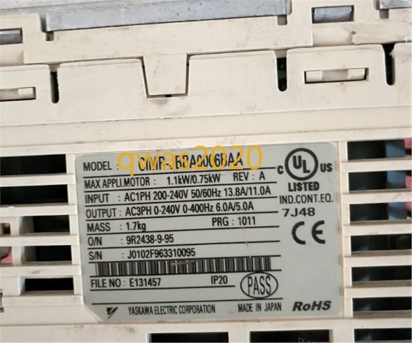 Частотный преобразователь Yaskawa inverter J1000 CIMR-JBBA0006BAA 0.75KW 220V