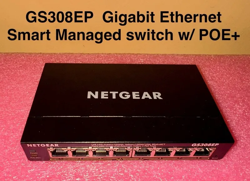 Коммутатор NETGEAR GS308EP 8-Port Gigabit PoE+ Smart Managed Ethernet Switch 62W