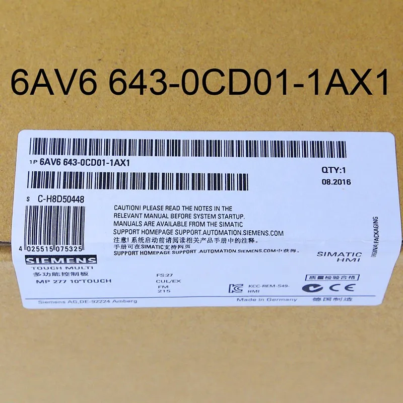 Панель оператора Siemens HMI 6AV6643-0CD01-1AX1 TOUCH PANEL SCREEN