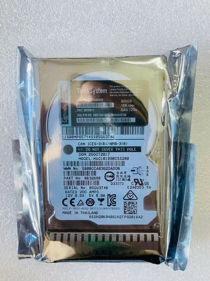 Жёсткий диск LENOVO / IBM 7XB7A00026 00YK015 900GB 2.5" 10K 12G SAS HDD Hard Dri