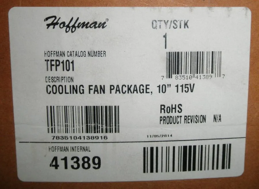 Вентилятор TFP101 nVent Hoffman 10" Cooling Fan Pkg 115V 4140-01-282-9947 322112 — фото лота 2