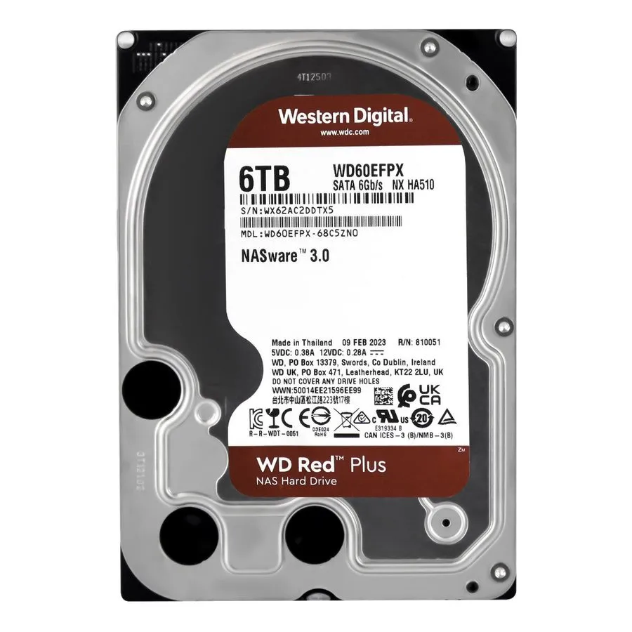 Жёсткий диск Western Digital Red Plus NAS 6TB WD60EFPX 5400RPM SATA III 256MB Ca