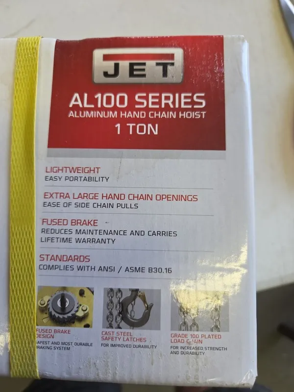 Таль JET 133120 AL 100-100-20 1-Ton Aluminum Hand Chain Hoist