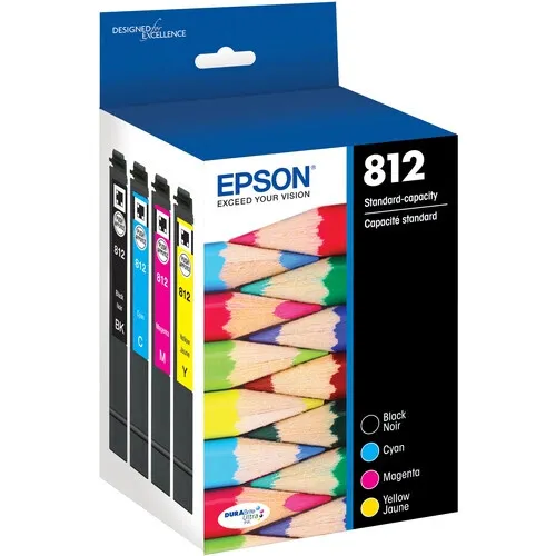 Сервер Epson 812 Black/ Color Ink Cartridges WF-7820 7840 7310 EC-C7000 T812 — фото лота 1