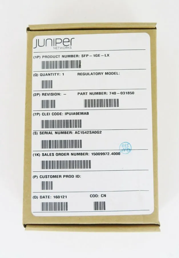 Коммутатор Juniper Networks 1PSFP-1GE-LX Part Number 740-031850