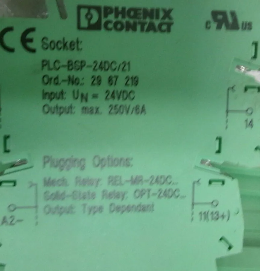 Колодка реле PHOENIX CONTACT PLC-BSP-24DC/21 Relay Socket 24VDC 29 67 219