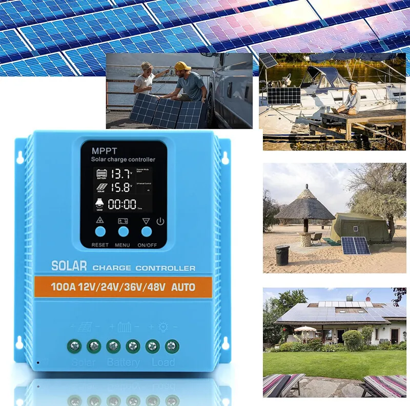 Аккумулятор 2X 4000W 100A MPPT Solar Charge Controller 12V/24V/36V/48V Battery P