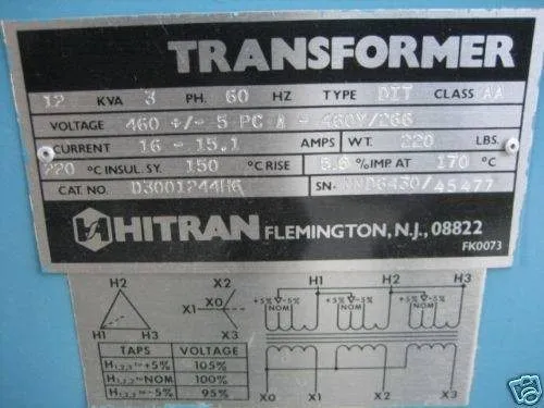 Трансформатор ACME 145 kVA 460 Delta 460Y/266 V 3PH Isolation Transformer DTGB01